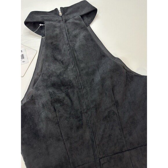 SELFIE LESLIE Helena Halter Dress Suede Mini Lace Up Sleeveless Fitted XS S NEW - Picture 10 of 16